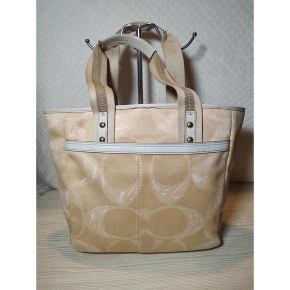 Coach Accessories - EUC - Coach Cream Monogram Fabric Shoulder  A0726-F10805